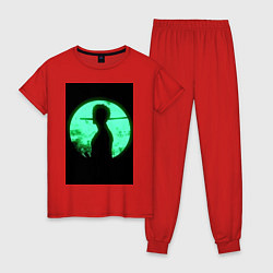 Пижама хлопковая женская Зоро мечник, цвет: красный