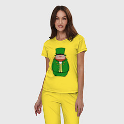 Пижама хлопковая женская Тоторо леприкон, цвет: желтый — фото 2