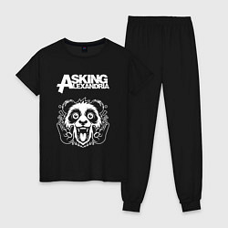 Пижама хлопковая женская Asking Alexandria rock panda, цвет: черный