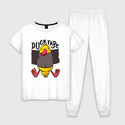 Пижама хлопковая женская Duck tape, цвет: белый