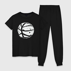 Пижама хлопковая женская Basket balls, цвет: черный
