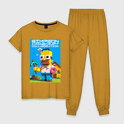 Женская пижама Homer Simpson and Minecraft - collaboration ai art
