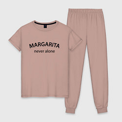 Пижама хлопковая женская Margarita never alone - motto, цвет: пыльно-розовый