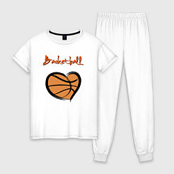 Пижама хлопковая женская Basket lover, цвет: белый
