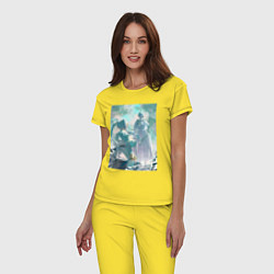 Пижама хлопковая женская Провожающая в последний путь Фрирен Гимель, цвет: желтый — фото 2