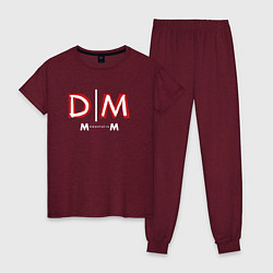 Пижама хлопковая женская Depeche Mode - Memento Mori logo new, цвет: меланж-бордовый