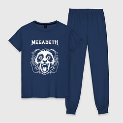 Пижама хлопковая женская Megadeth rock panda, цвет: тёмно-синий