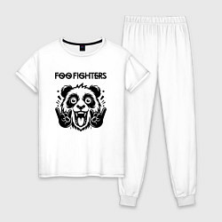 Пижама хлопковая женская Foo Fighters - rock panda, цвет: белый