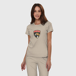 Пижама хлопковая женская Florida Panthers NHL, цвет: миндальный — фото 2