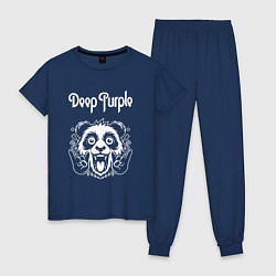 Пижама хлопковая женская Deep Purple rock panda, цвет: тёмно-синий