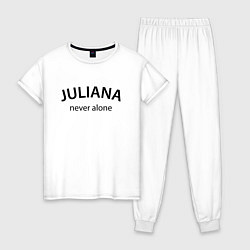 Пижама хлопковая женская Juliana never alone - motto, цвет: белый