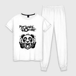 Пижама хлопковая женская My Chemical Romance - rock panda, цвет: белый