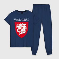 Пижама хлопковая женская Warhorse logo, цвет: тёмно-синий