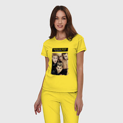 Пижама хлопковая женская Depeche Mode - Singles, цвет: желтый — фото 2