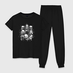 Пижама хлопковая женская Slipknot rock band, цвет: черный
