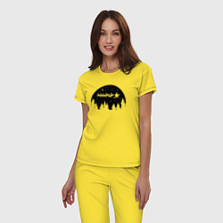 Пижама хлопковая женская Night Santa Claus, цвет: желтый — фото 2