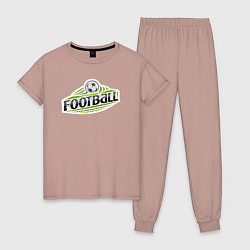 Пижама хлопковая женская Football sport, цвет: пыльно-розовый