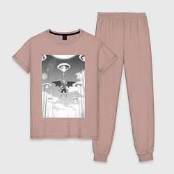 Пижама хлопковая женская О моём перерождении в слизь Римуру Темпест князь т, цвет: пыльно-розовый