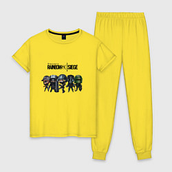Пижама хлопковая женская Tom Clancys Rainbow Six Siege, цвет: желтый