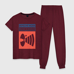 Пижама хлопковая женская Depeche Mode - Music for the masses merch, цвет: меланж-бордовый