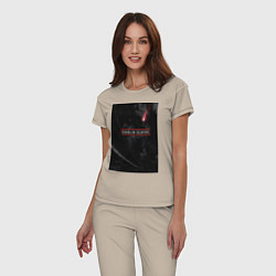 Пижама хлопковая женская Убийца гоблинов рыцарь авантюрист, цвет: миндальный — фото 2