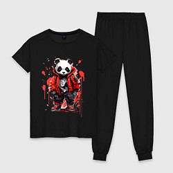Женская пижама Модная панда в красной куртке