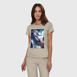 Пижама хлопковая женская Реинкарнация безработного Рокси Мигурдия и спасите, цвет: миндальный — фото 2