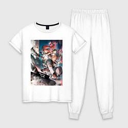Пижама хлопковая женская Реинкарнация безработного Эрис Бореас Грейрат Орст, цвет: белый