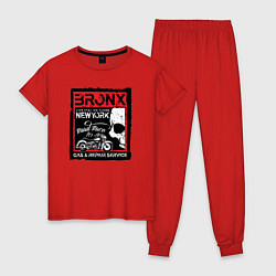 Пижама хлопковая женская Bronx, цвет: красный