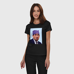 Пижама хлопковая женская Michael Scott - Prison mike the office meme, цвет: черный — фото 2