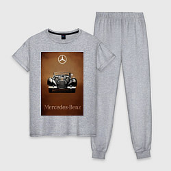 Пижама хлопковая женская Mercedes-benz автомобиль, цвет: меланж