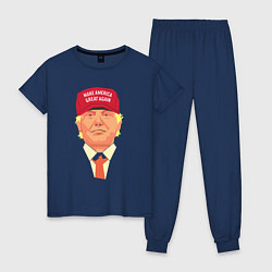 Пижама хлопковая женская Trump - America, цвет: тёмно-синий