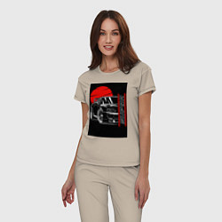 Пижама хлопковая женская Toyota Supra авто, цвет: миндальный — фото 2