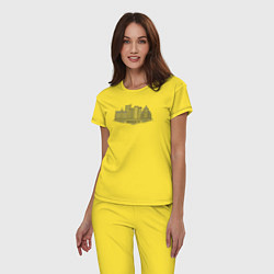 Пижама хлопковая женская Брюссель - Бельгия, цвет: желтый — фото 2