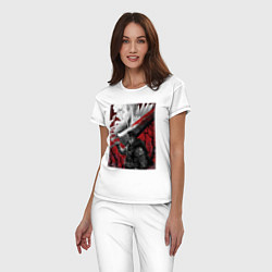 Пижама хлопковая женская Griffith and Gats, цвет: белый — фото 2