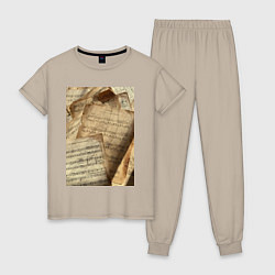 Женская пижама Листы с нотами