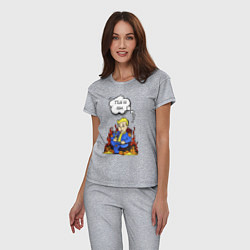 Пижама хлопковая женская Vault boy in the fire, цвет: меланж — фото 2