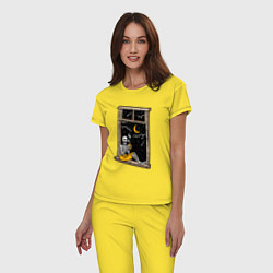 Пижама хлопковая женская Ночной мечтатель, цвет: желтый — фото 2