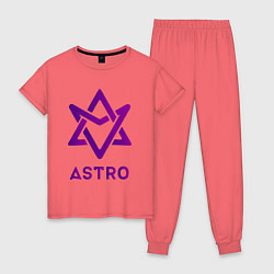 Пижама хлопковая женская Звезда Astro, цвет: коралловый