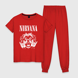 Пижама хлопковая женская Nirvana rock dog, цвет: красный