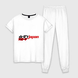 Пижама хлопковая женская DRIFT JAPAN streetstyle, цвет: белый