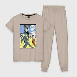 Пижама хлопковая женская Том и Джерри Джо Джо, цвет: миндальный