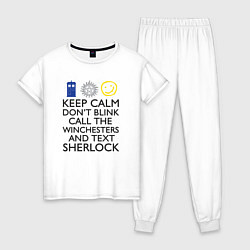 Пижама хлопковая женская Sherlock doctor, цвет: белый