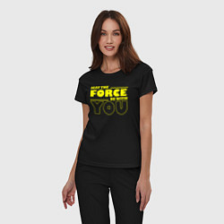 Пижама хлопковая женская May the force be with you Star wars, цвет: черный — фото 2