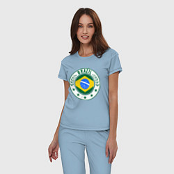 Пижама хлопковая женская Brazil 2014, цвет: мягкое небо — фото 2