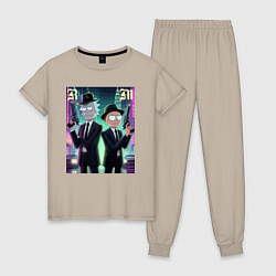 Женская пижама Рик и Морти крутые гангстеры - нейроарт