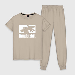 Пижама хлопковая женская Limp Bizkit - logo, цвет: миндальный