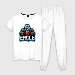 Пижама хлопковая женская Eagle basketball, цвет: белый