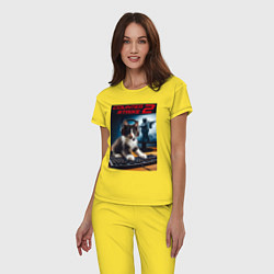 Пижама хлопковая женская Counter strike 2 - kitten, цвет: желтый — фото 2