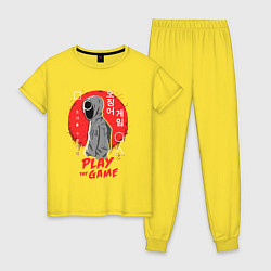 Пижама хлопковая женская Play the game, цвет: желтый